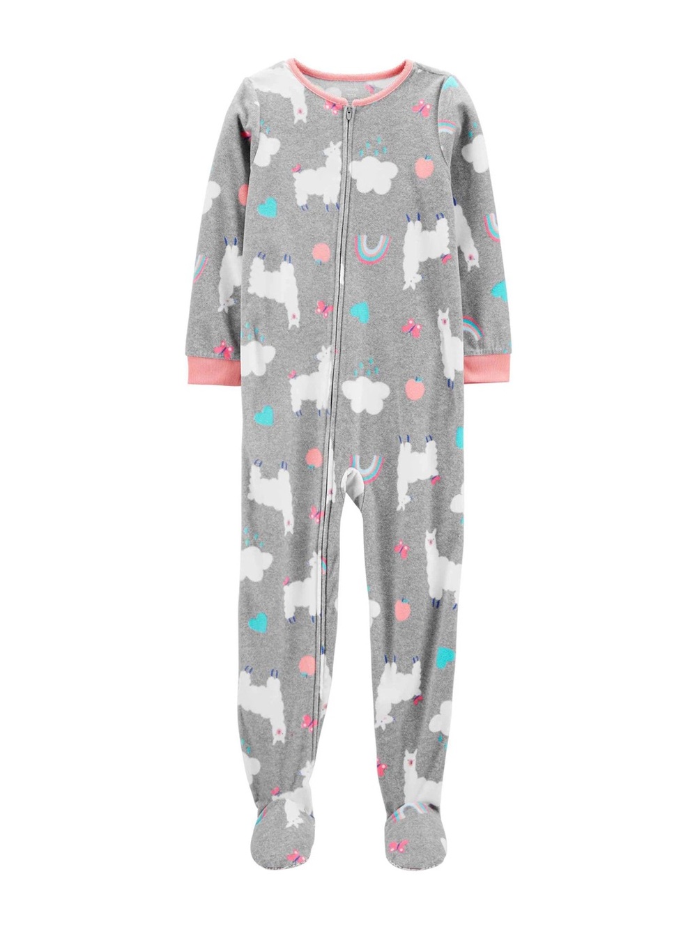 Carter’s Girls Grey Llama Fleece Pajama Onesie